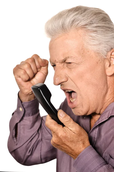 Älterer Mann telefoniert — Stockfoto