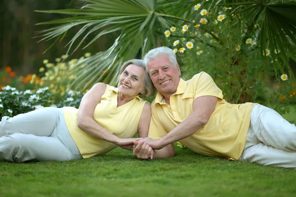 Älteres Ehepaar in der Natur — Stockfoto