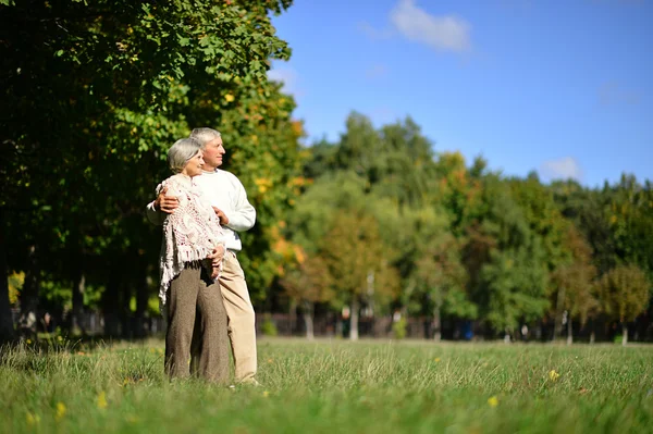 Seniorenpaar im Herbst — Stockfoto