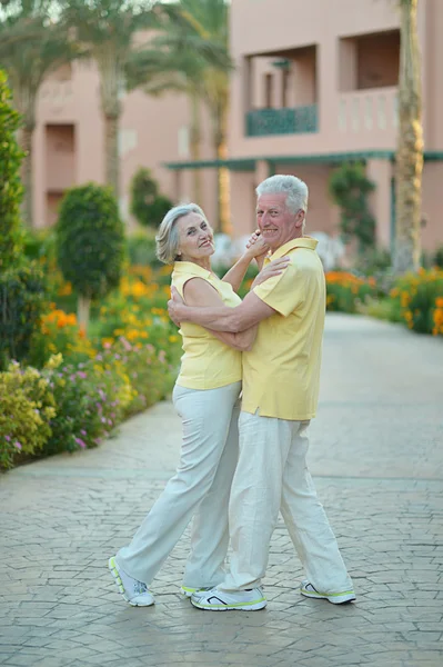 Senior couple at hotel resort — Stock Photo, Image