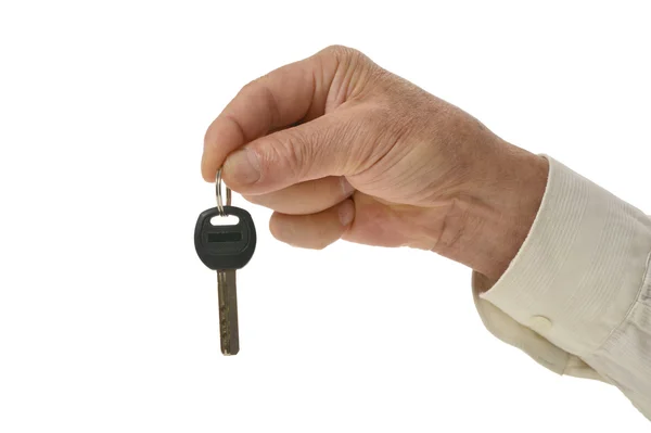 Male hand holding car key — Stock Photo, Image