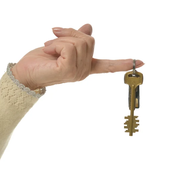 Frauenhand mit Schlüsseln — Stockfoto