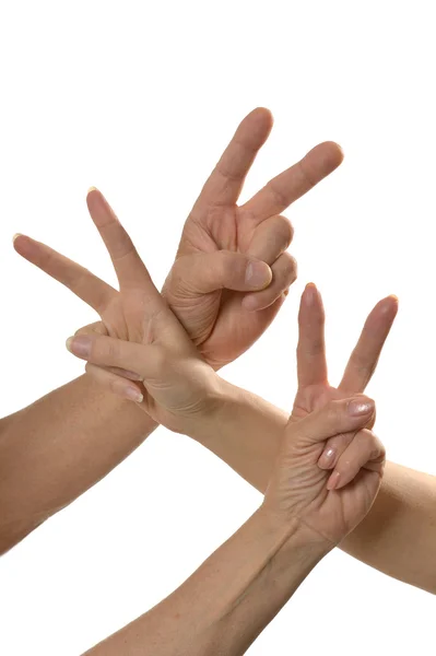 Fingers victory sign — Stock Photo, Image