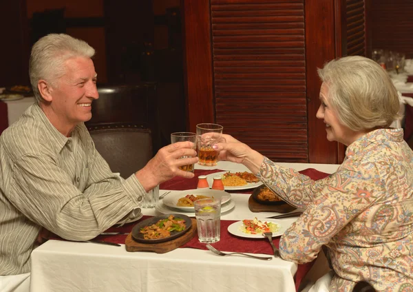 Senior couple at restaurant — Stock Photo, Image