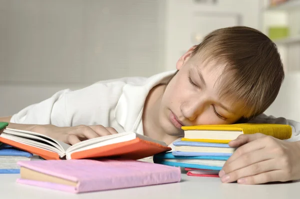 Chico está haciendo la tarea — Foto de Stock