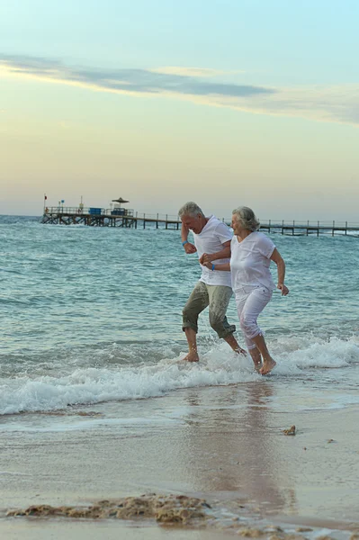 Nice old  couple at resort — Stock Photo, Image