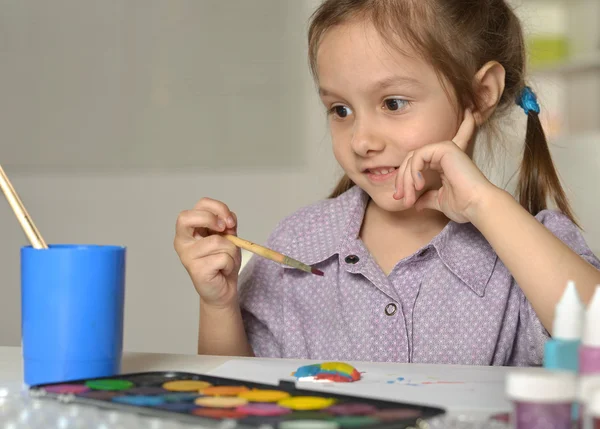 Little girl paint — Stock Photo, Image