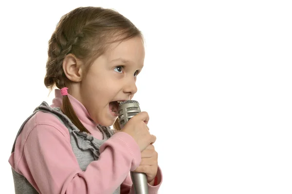 Dziewczynka śpiewa — Zdjęcie stockowe