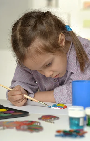Little girl paint — Stock Photo, Image