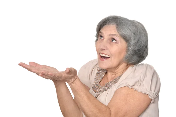 Seniorin hält — Stockfoto