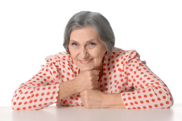 Lächelnde Seniorin — Stockfoto