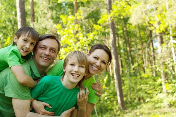 Family resting in a summer park — Stock Photo, Image