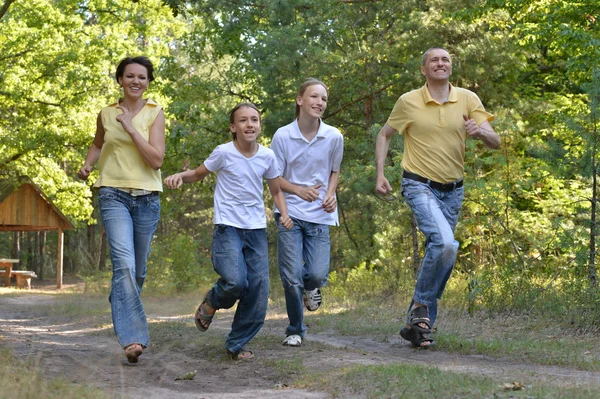 Happy family on a walk — Stock Photo, Image