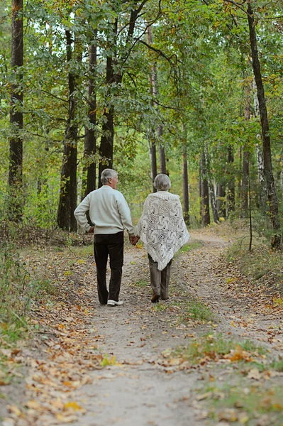 Älteres Ehepaar im Wald — Stockfoto