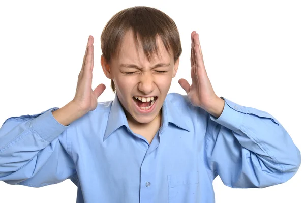 Boy on white background — Stock Photo, Image