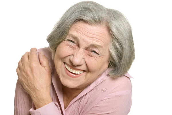 Sorridente signora anziana — Foto Stock