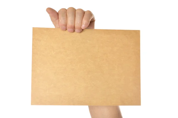 Hands holding blank paper — Stock Photo, Image