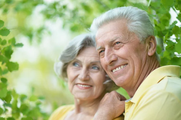 Oud koppel in park — Stockfoto