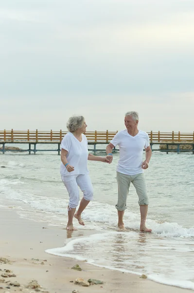 Nice old  couple at resort — Stock Photo, Image