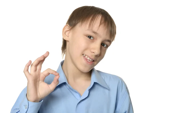 Boy showing ok — Stock Photo, Image