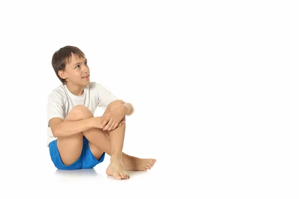 Adolescente menino sentado — Fotografia de Stock