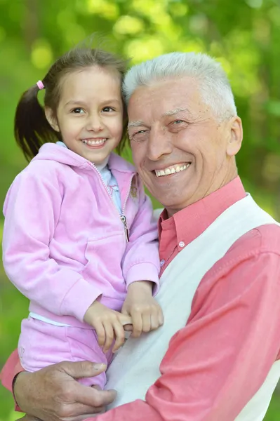 Grandfather with granddaughter — Stock Photo, Image