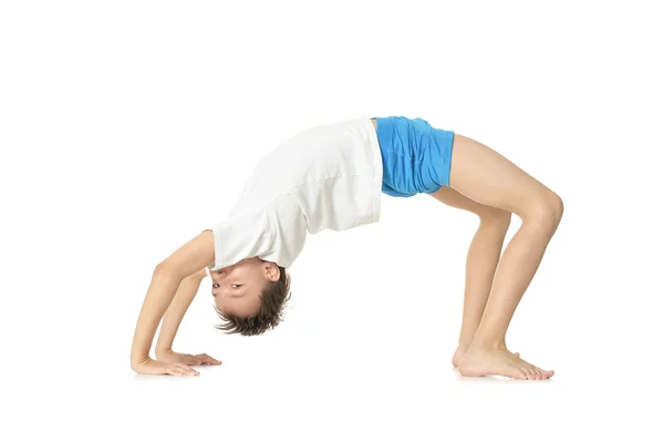 Young boy exercising — Stock Photo, Image