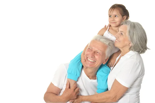 Grootouders met meisje — Stockfoto