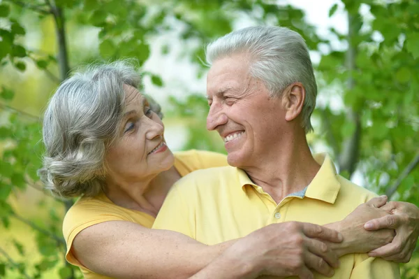 Senior couple in park — Stock Photo, Image