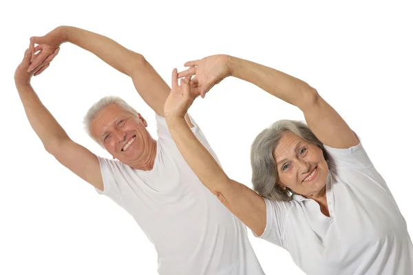 Senior couple exercising — Stock Photo, Image