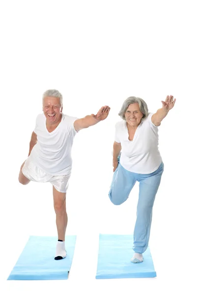 Senior couple exercising — Stock Photo, Image