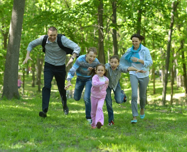 公園を歩く家族 — ストック写真