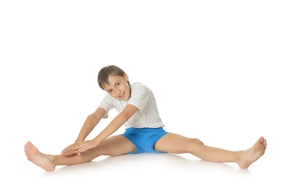 Young boy exercising — Stock Photo, Image