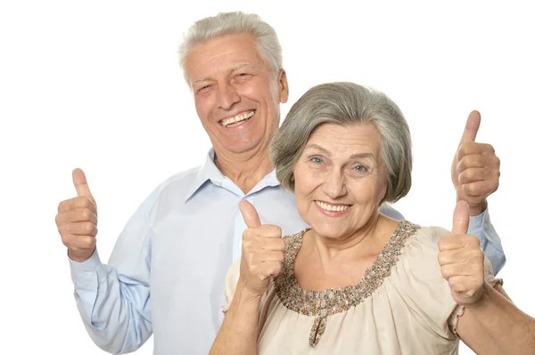 Senior couple showing ok — Stock Photo, Image