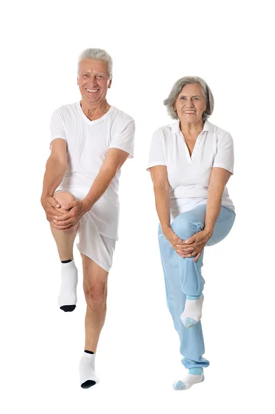 Seniorenpaar übt — Stockfoto
