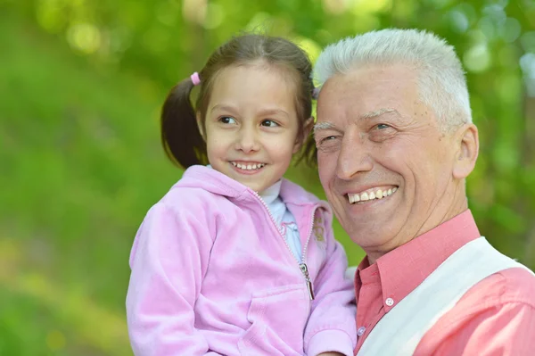 Grandfather with granddaughter — Stock Photo, Image