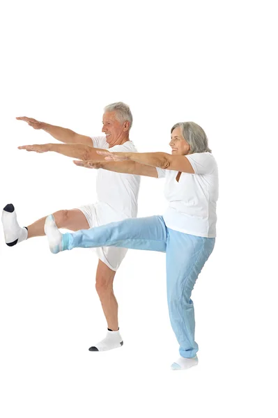 Senior couple exercising — Stock Photo, Image