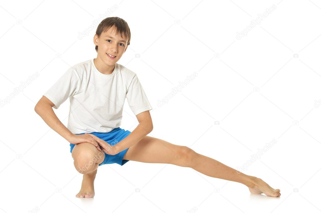 Boy Exercising Yoga — Stock Photo © Aletia 47820835
