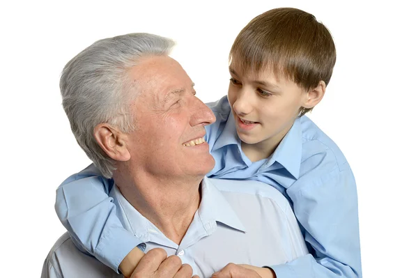 Boy with his grandfather — Stock fotografie