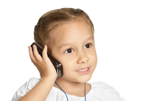 Kleines Mädchen telefoniert — Stockfoto