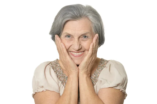 Lycklig gammal kvinna — Stockfoto