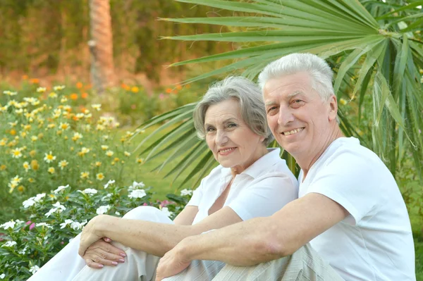 Senior couple at  resort — Stock Photo, Image