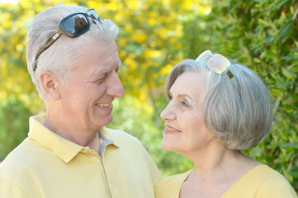 Senior couple in park — Stock Photo, Image