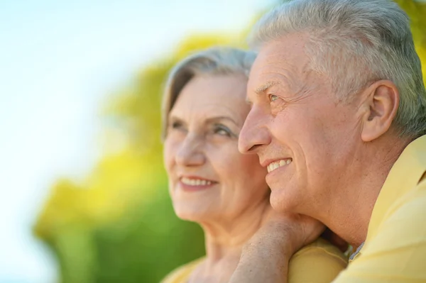 Couple plus âgé dans le parc d'été — Photo