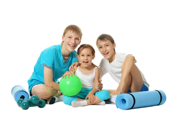 Children with mats — Stock Photo, Image