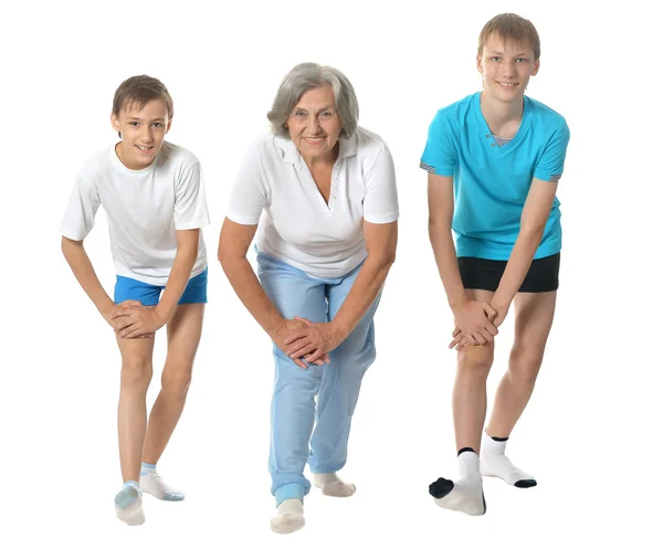 Grandmother with boys — Stock Photo, Image