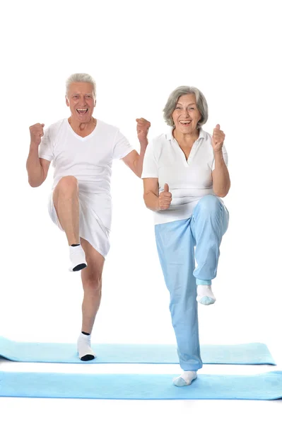 Ćwiczenia dla par starszych — Zdjęcie stockowe