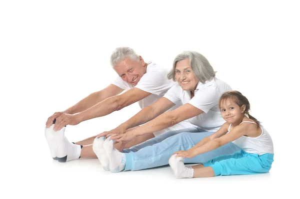 Exercising family — Stock Photo, Image