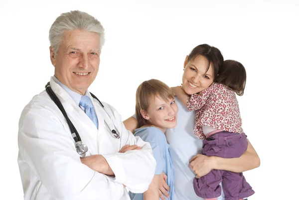 Familia divertida ir al médico — Foto de Stock