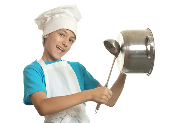 Маленький мальчик на кухне — стоковое фото